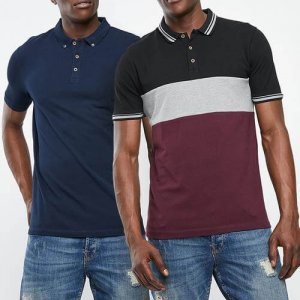 Pique Short Sleeve Slim Fit Polo Combo 2 Pack - Multi